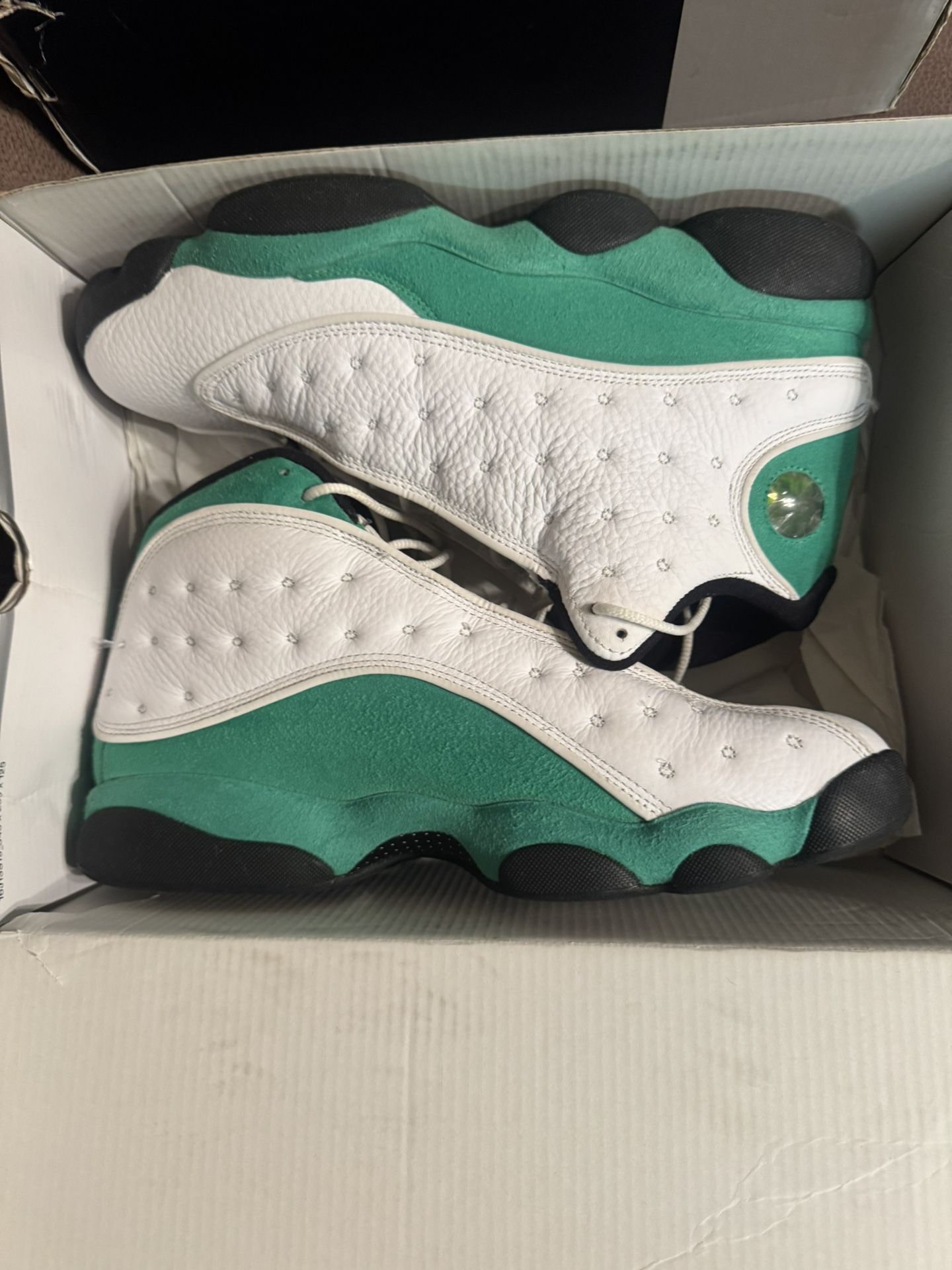 Jordan 13s Black , Green , White