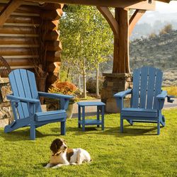 New SERWALL Premium 2PC Folding Adirondack Chair Set All-Weather HDPE Fire Pit Chairs for Outdoor, Patio, Poolside, Garden   New in box A041-045-001 /