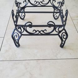 New Black Wrought Iron Plant Stand 