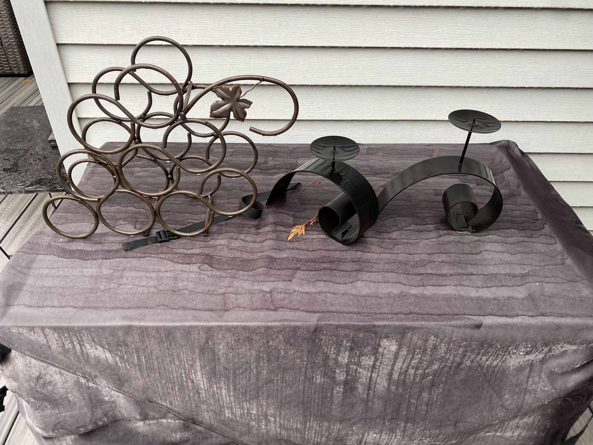 Wine Rack and Candle Holders