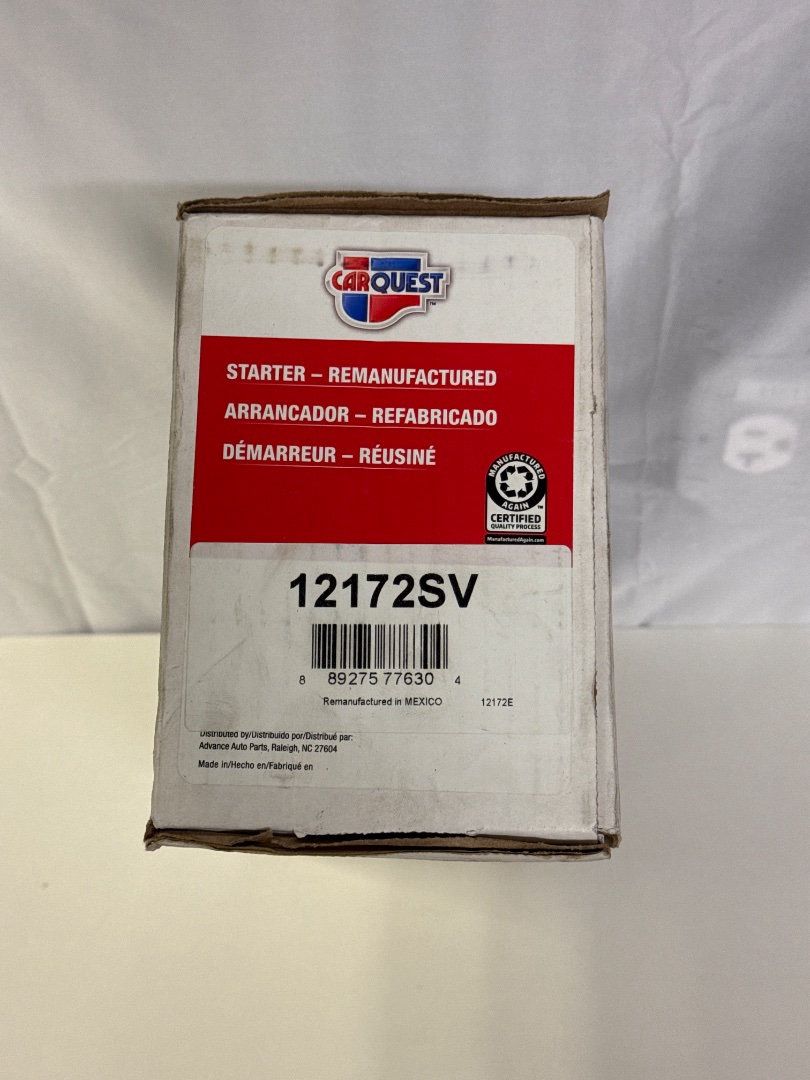 Carquest Standard Starter: Remanufactured 12172SV