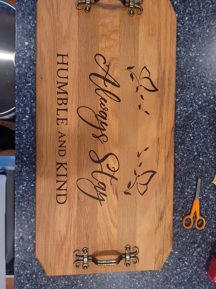 Oak Wood Burned Charcuterie Board
