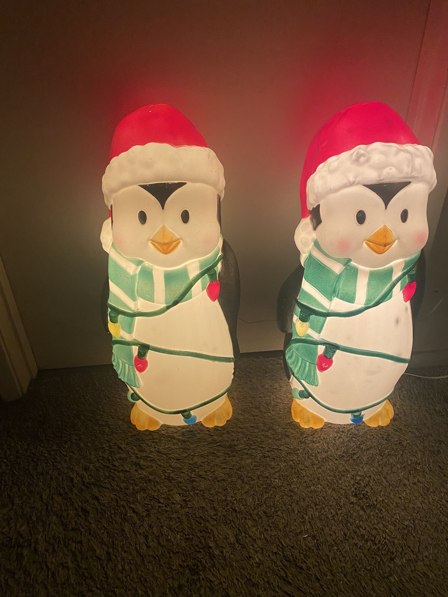 Christmas Outdoor Light Up Penguins Set Of Two