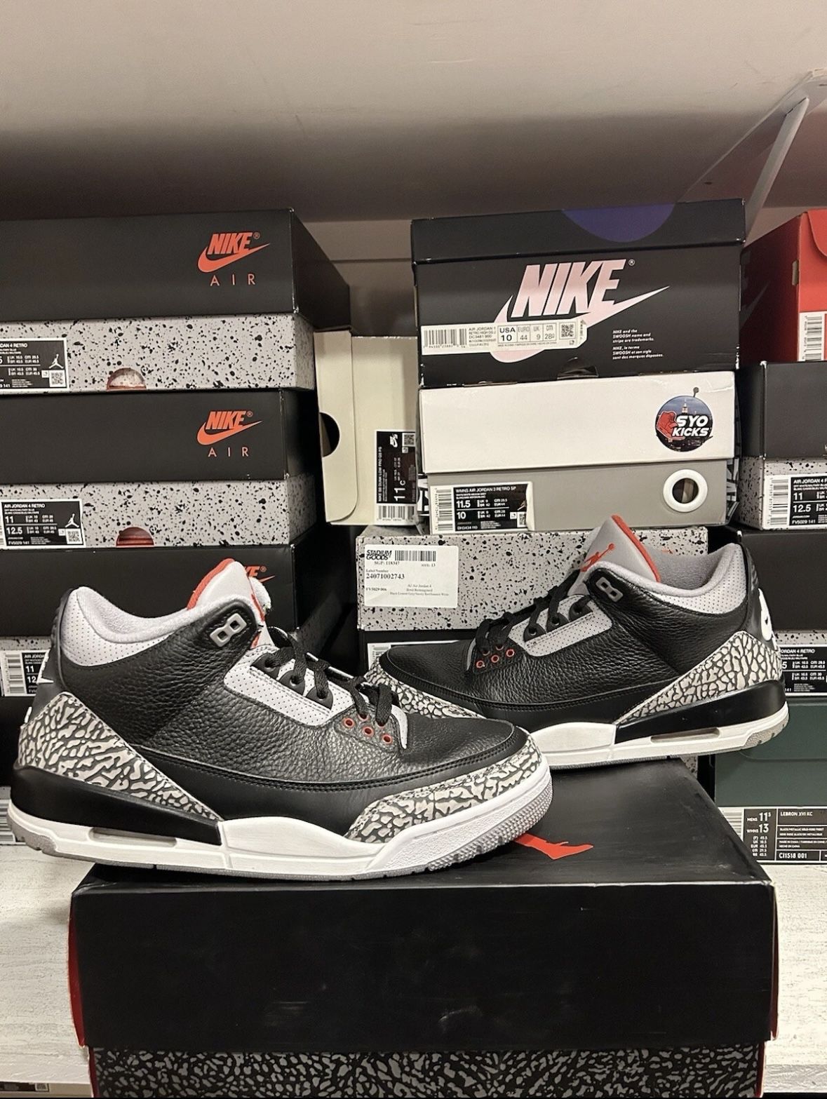 Nike Air Jordan Retro 3 Black Cement 2018 Size 11