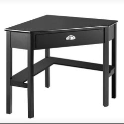 BRAND NEW! Open Box!! Black Corner Desk Student Table Storage space saver