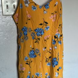 Yellow Floral Dress  Xl