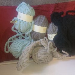 Giant Size Yarn With Crochet Hook