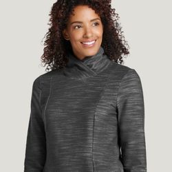 Jockey High Neck Pull Over Gray & And A Silver Color Going Threw 