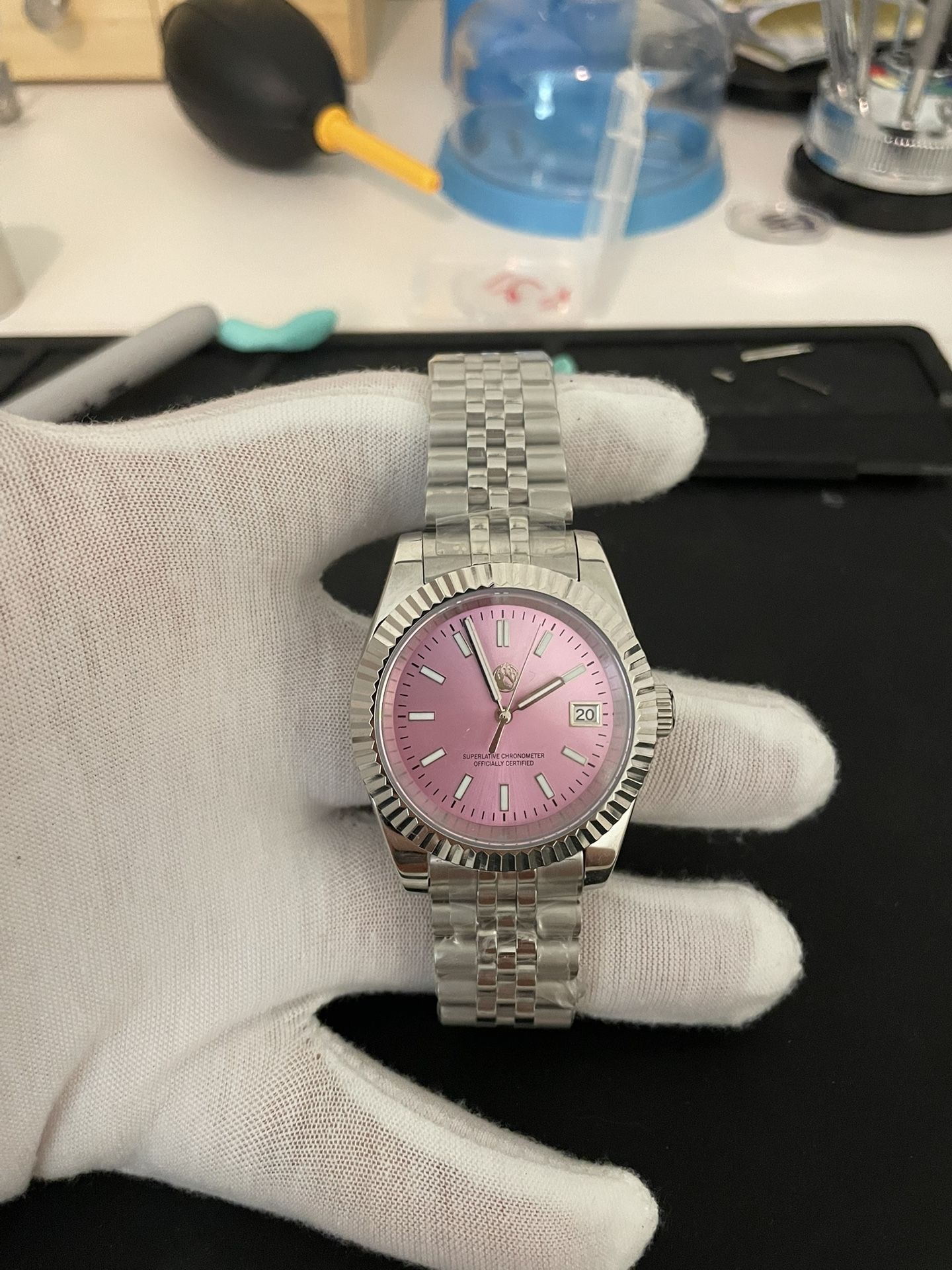 Custom 39mm Stainless Steel Oyster Bezel Jubilee Bracelet