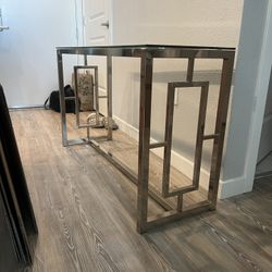 Glass console table 