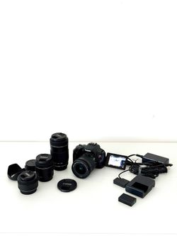 Canon SL3 4k DSLR Camera Kit with Lenses, Batteries, DC Power Cable