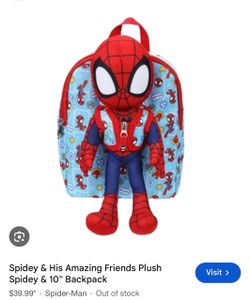 Spidey & His Amazing Friends Plush Spidey & 10" Backpack