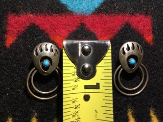 Navajo silver bear claw earrings