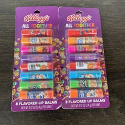 Kellogg’s All Together Cereal 8 pack Assorted Variety Flavored Lip Balms .12oz