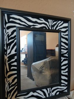 Zebra print mirror