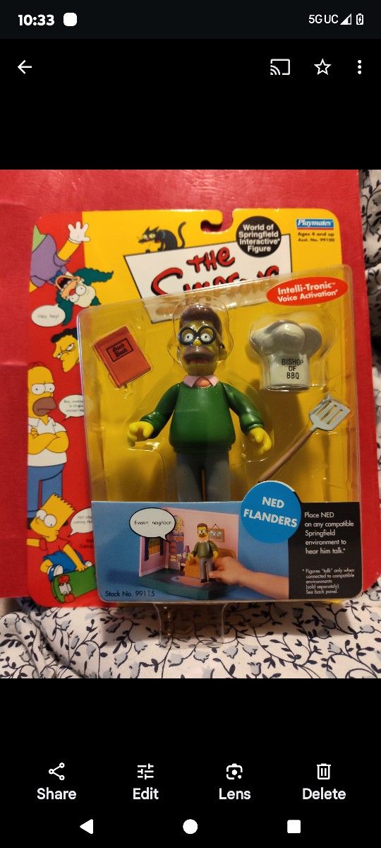 Vintage Simpsons Boxed Action Figure Sealed Ned Flanders