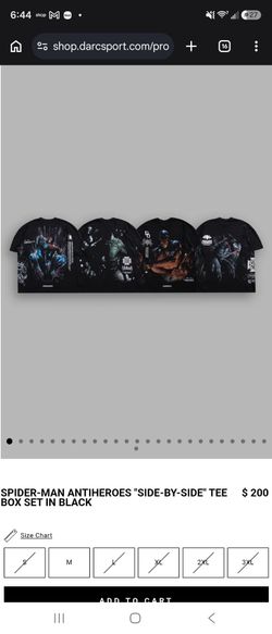 Darc sport Spider-Man Antiheroes "Side-By-Side" Tee Box Set in Black Large