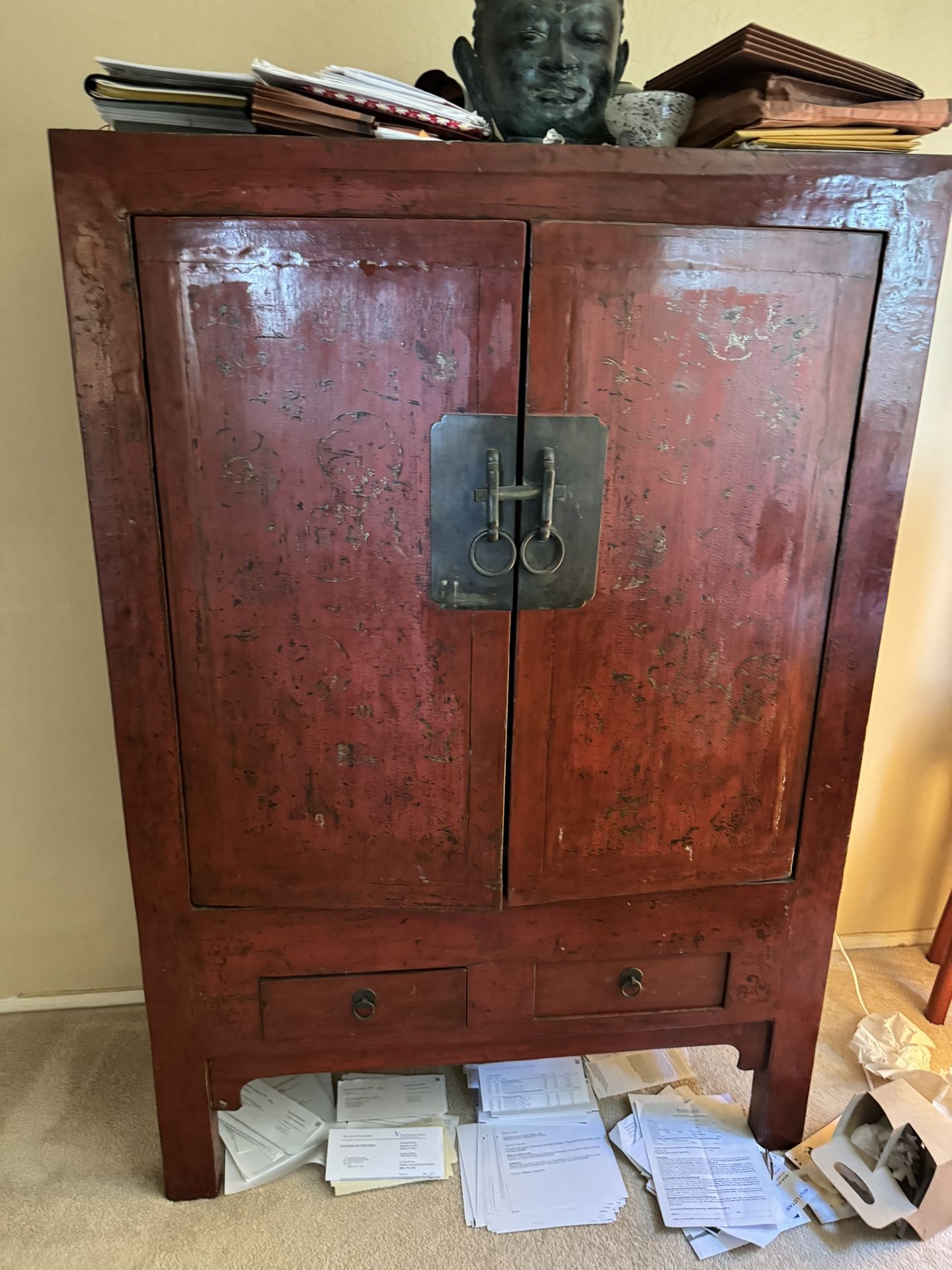 Antique Red Cabinet