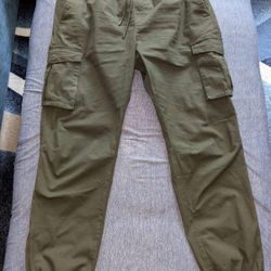 Champs CSG Venture Cargo Zip Pants Joggers Drawstring Elastic Waist, 2XL, Olive