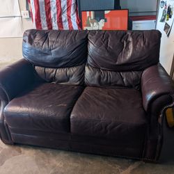Leather Loveseat 