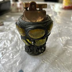 Vintage Italian Bertino Glass Table Lighter. Tested And Working 