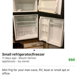 Refrigerator Freezer For Your Mancave Etc.