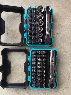 New- DURATECH 56-Piece 1/4" Mini Ratchet Wrench and Screwdriver Bit Set, 2-in-1, 72-Tooth and 60-Tooth with Bit Socket Set