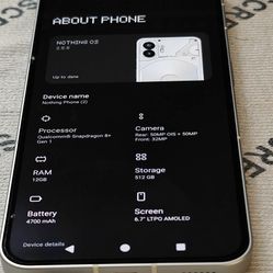 White Nothing Phone 2, 12GB, 512GB, Excellent Condition 