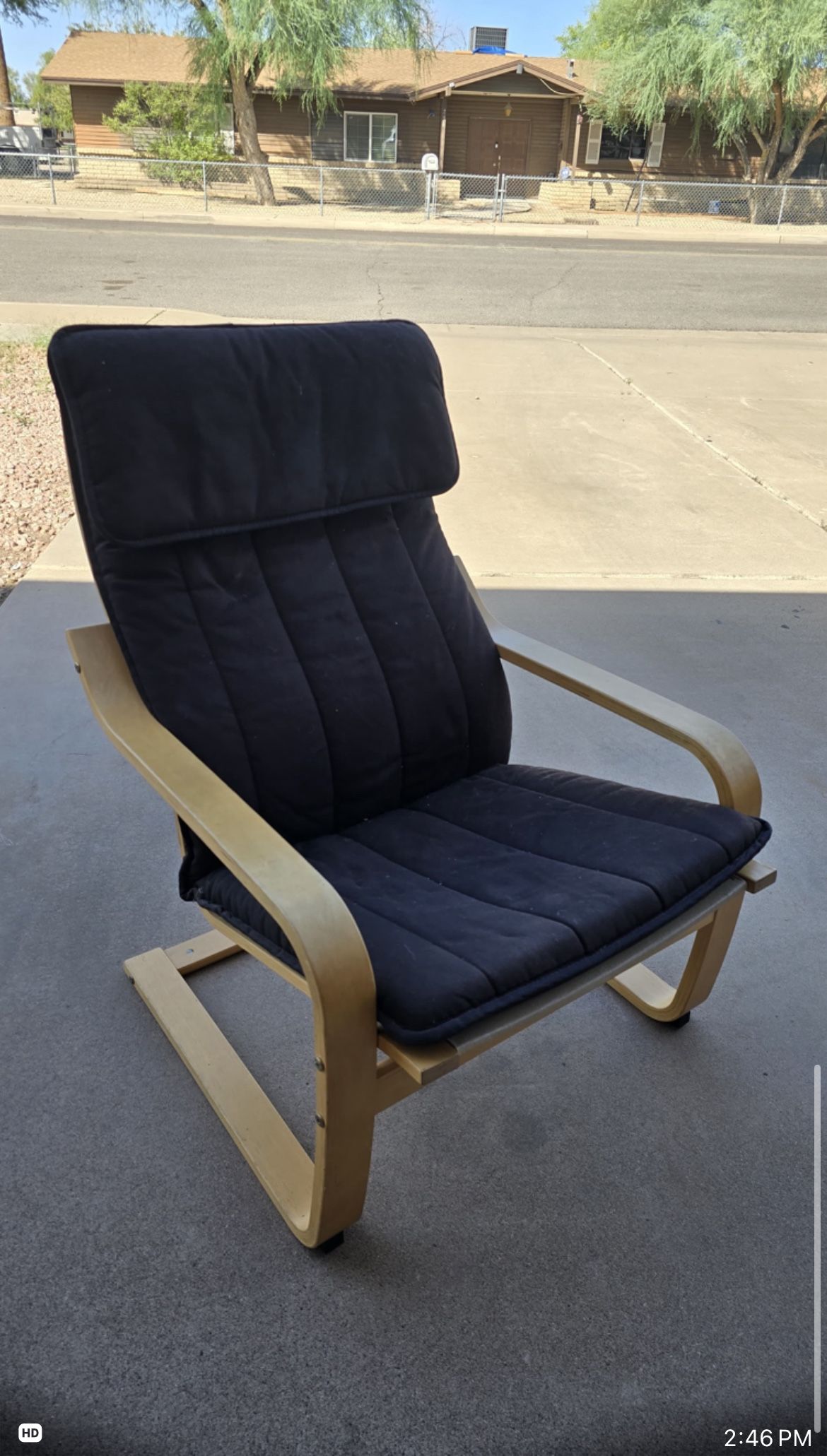 Wooden Chair With Cushion.