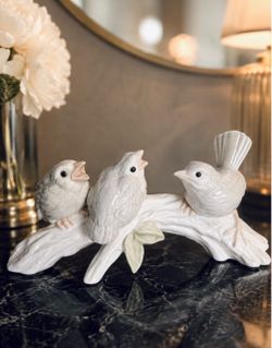 Italy. Ceramic bisque birds perched on branches Gift Ideas