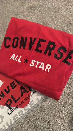 2 Converse All Star Men's Red White Graphic Print Crew Neck Short Sleeve T-Shirt