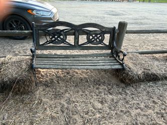 Pony rides park bench