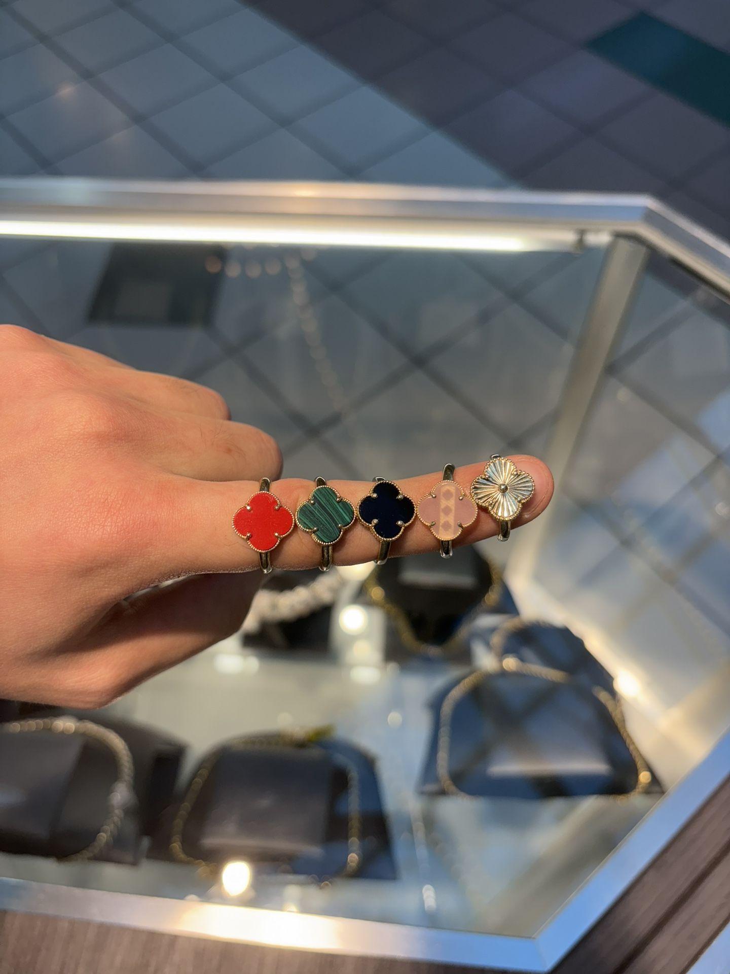 Van Cleef Inspired Rings Real 10k Gold