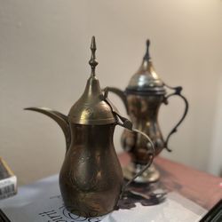 2 Antique Brass Pots
