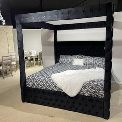I’m Jon Green, Wayne’s Home Sales Representative🌟 Annabelle Canopy Style Velvet Bed Frame Queen Size Bed, King Size Bed 