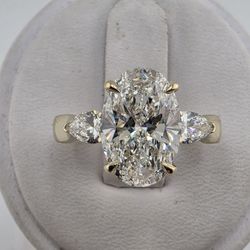 14k gold 3.01ct vs1 e lab diamond engagement ring