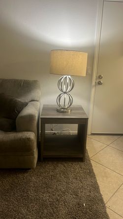 End table and lamp