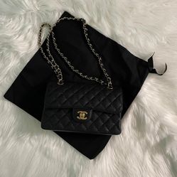 Chanel CF Grained Calfskin & Gold-Tone Metal Small Shoulder Bag