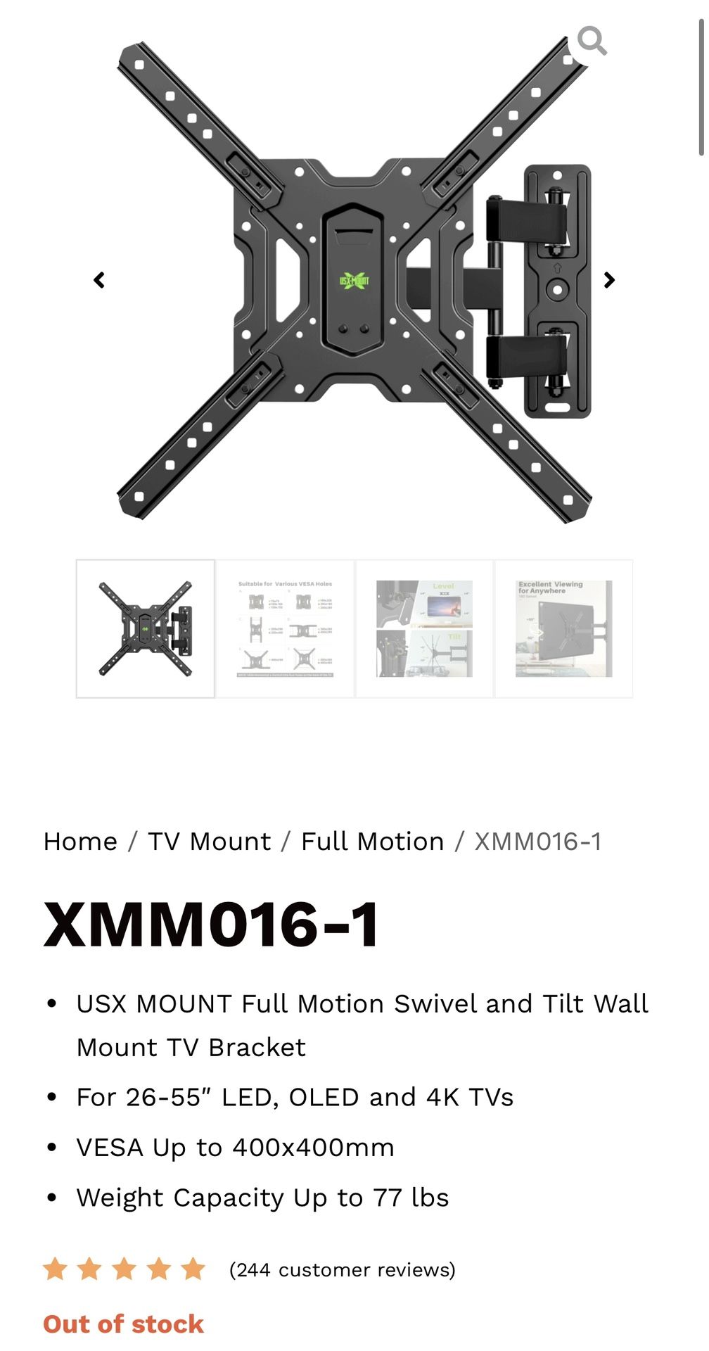 TV Wall Mount - Swivel