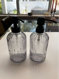 2 Glass Soap Dispensers