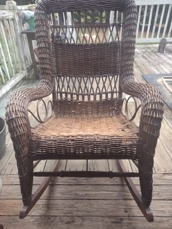 Antique Wicker Rocking Chair 