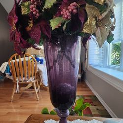 Purple Large Vase With Flowers