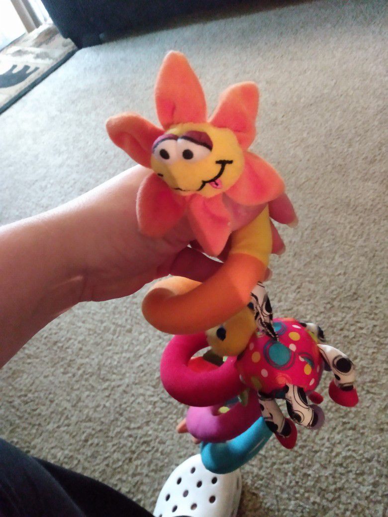 Like New - Silly Face - Flowers & Bugs - Carseat Toy