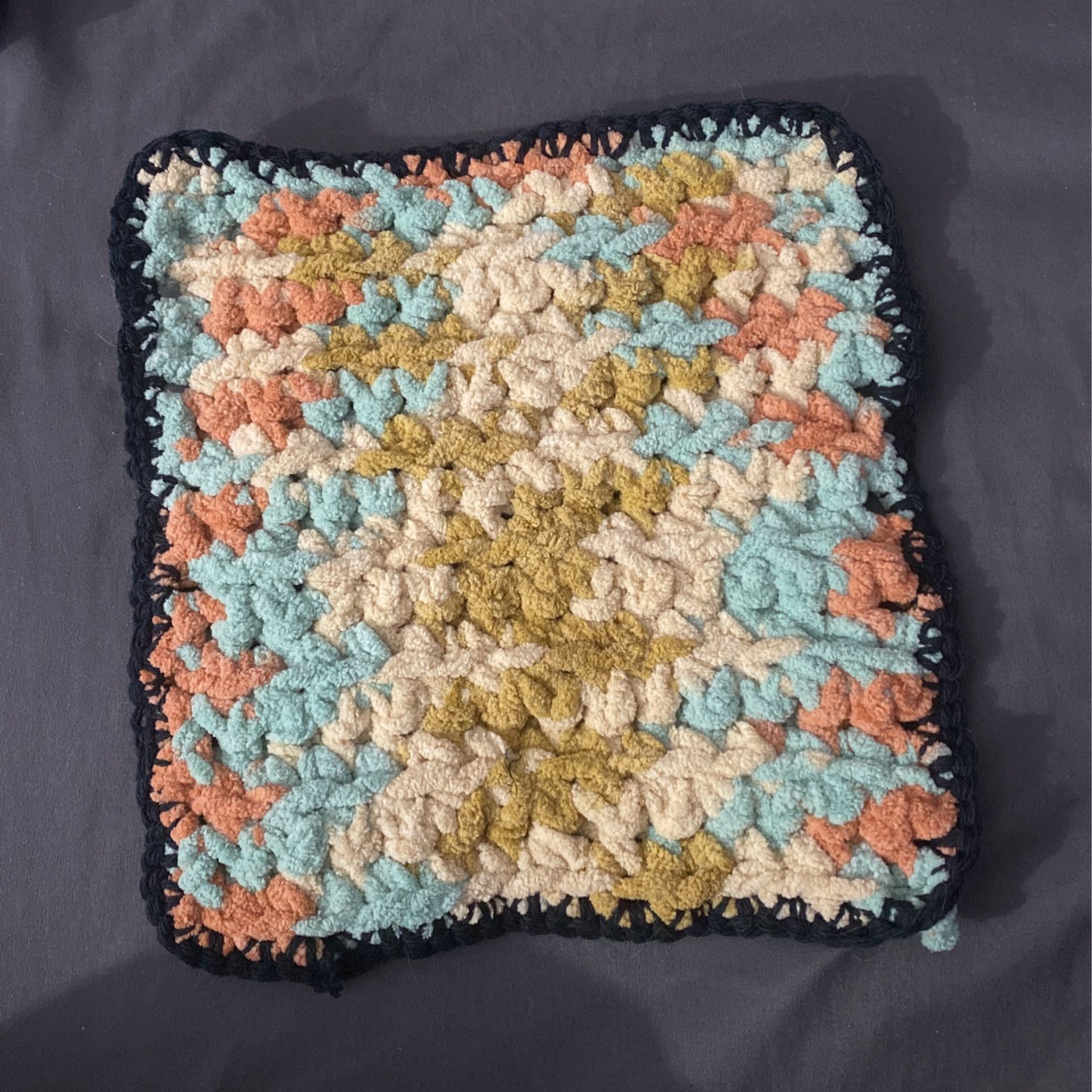 Super Soft Handmade Crocheted Pet/Baby Blanket With Black Rim