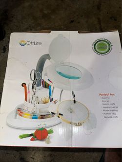 OttLite 22 watt bulb magnifier + Storage Adjustable Arm Crafting, NIB JTV