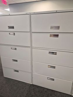 5-Drawer Lateral File Cabinet Light Gray