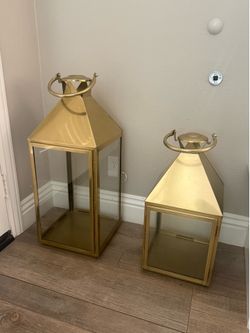 ARHAUS brass gold lanterns 2 sizes