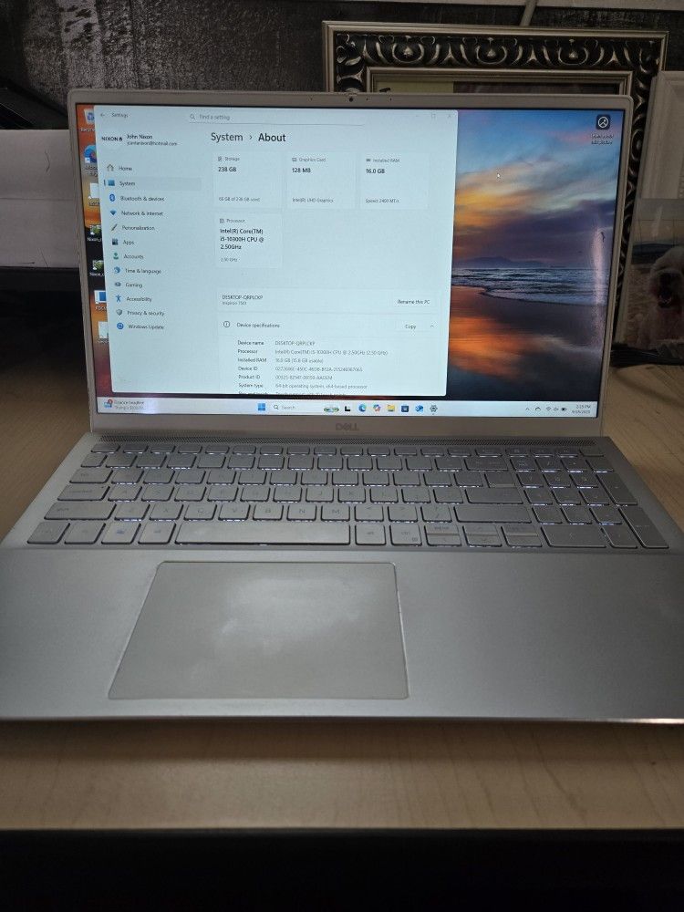 Dell Inspiron 7501 16gb 15 Inch Touch Screen Win11 Laptop