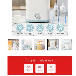 Papablic Baby Bottle Sterilizer and Dryer, Large Capacity 10 Bottle