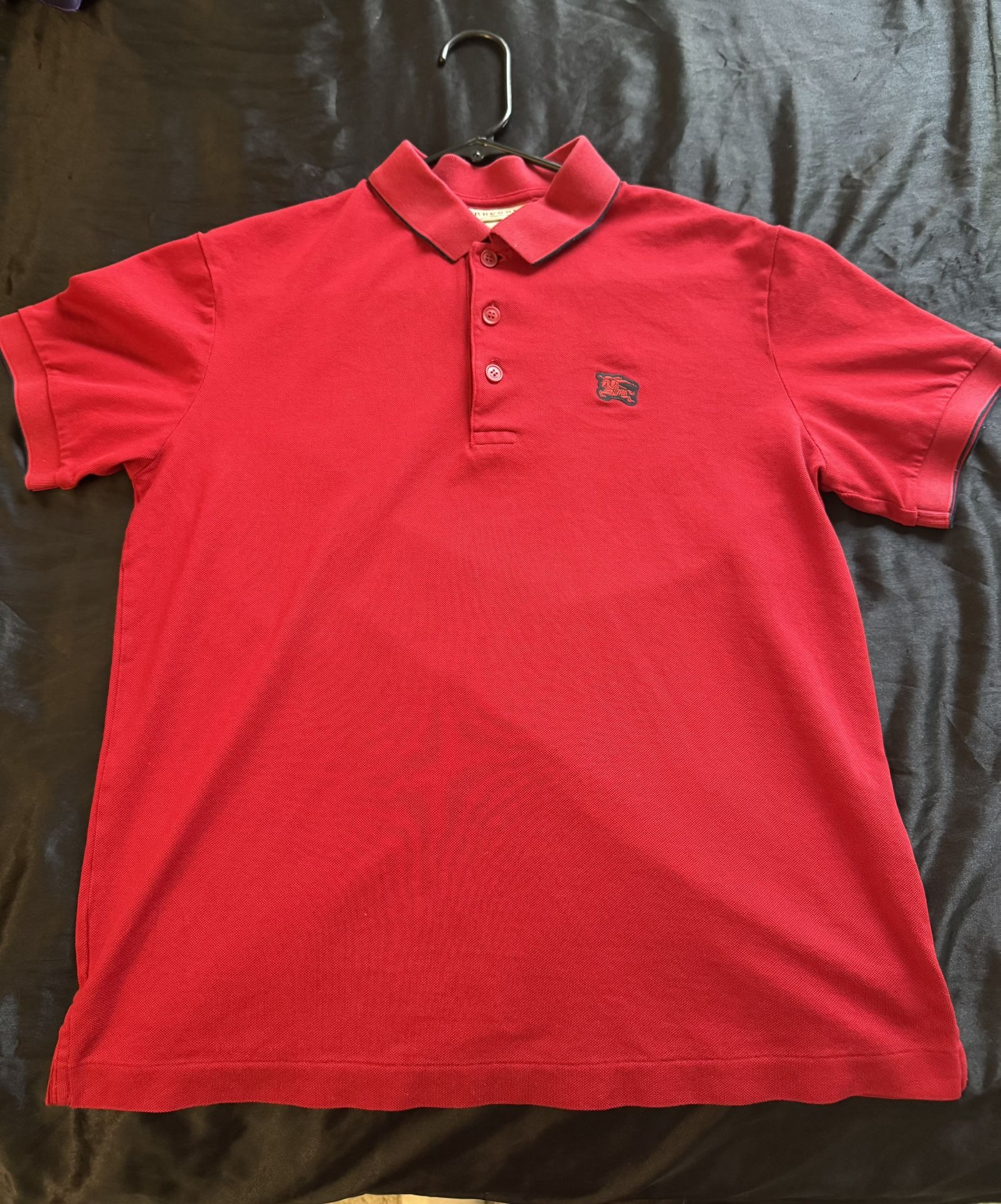 Red Burberry Polo Shirt